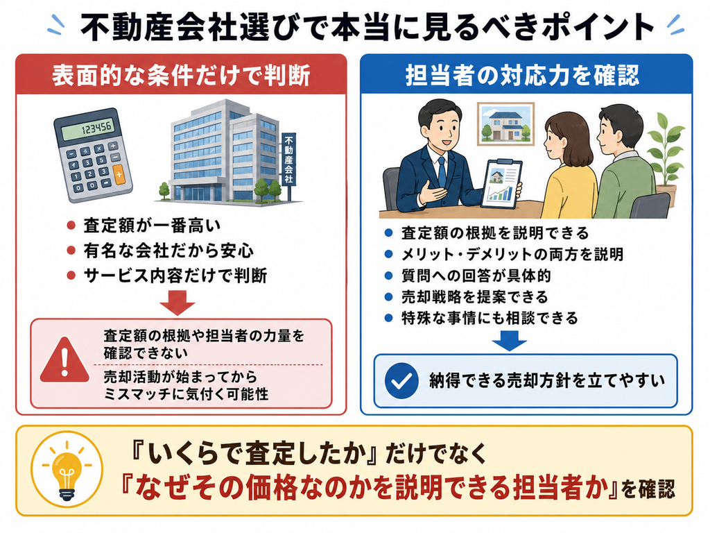不動産会社選びの比較図